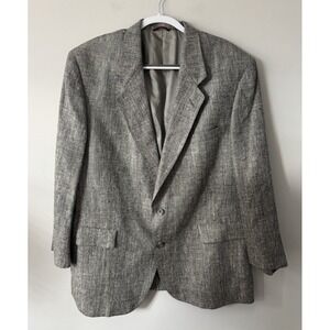 VTG Hart Schaffner Marx Men's 46R Pure Silk Tweed Jacket Blazer Old Money USA